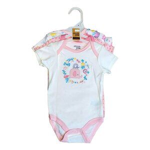Chick Pea 3 Pack Bodysuits 3-6M Snap Closures, 100% Cotton